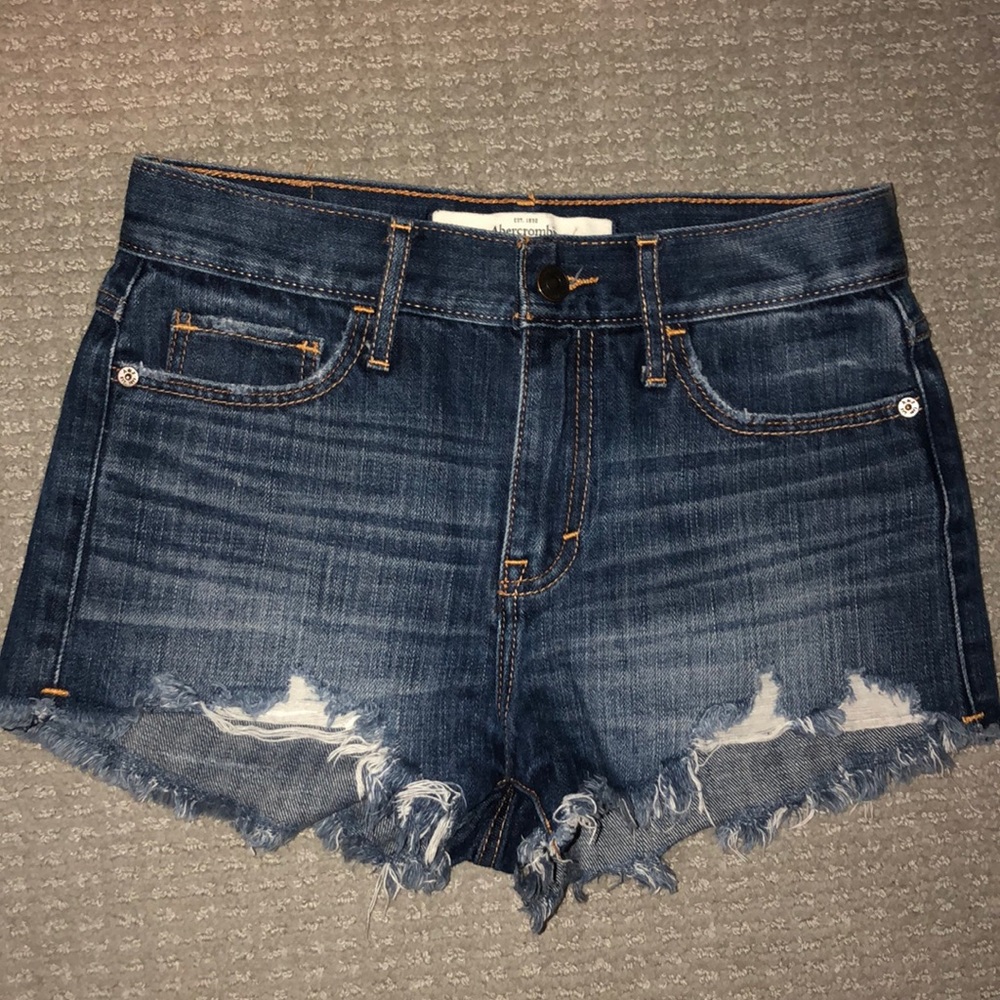 Abercrombie Blue Jean Distressed High Waisted